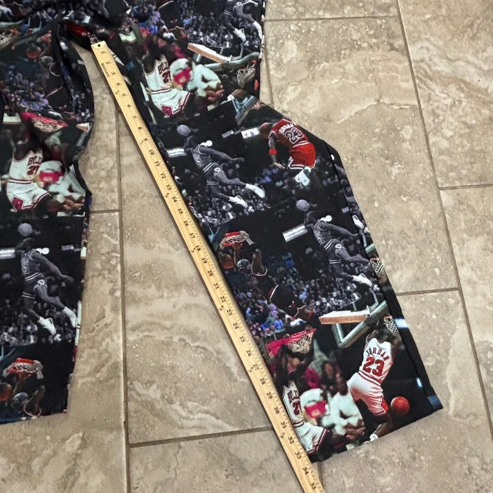 Jordan Flight Heritage All Over Photo Print Pants Mens 34 Black IQ5238-010 NEW